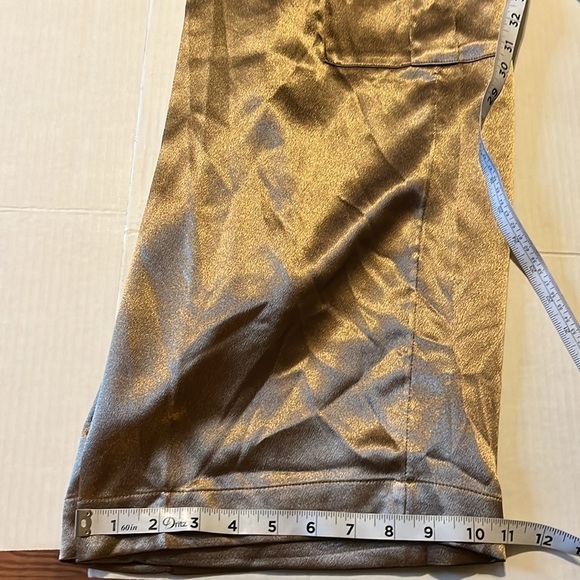 New-a new day-10-gold-high-rise, satin, pleated, wide leg, slouchy, cargo pants. - Picture 16 of 16